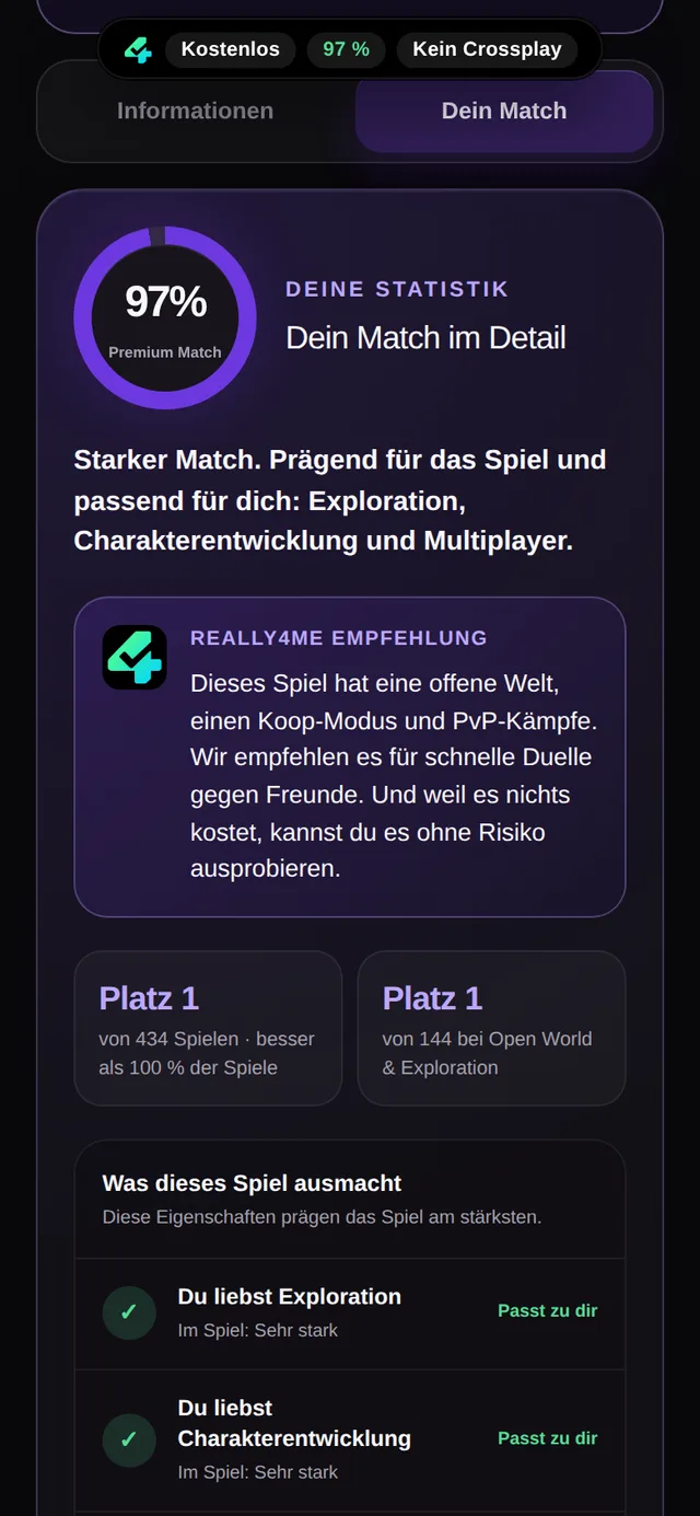 Erklärung des Match-Scores in Really4Me